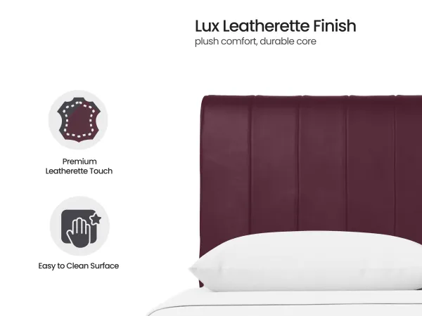Regal Queen Bed with Burgundy Leatherite